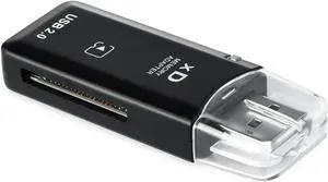 eTECH USB2.0 Black Color High Speed xD Memory Card Reader Supports Olympus and Fuji XD Picture Card 1GB 2GB