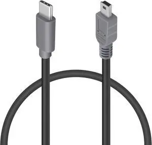 USB C to Mini USB OTG Cable USB C Male to Mini USB C Male On-The-go Data Convertor Adapter OTG Cable for MacBook iMac Pro Chromebook Pixel(Grey & Black) (20 inch/50 cm)