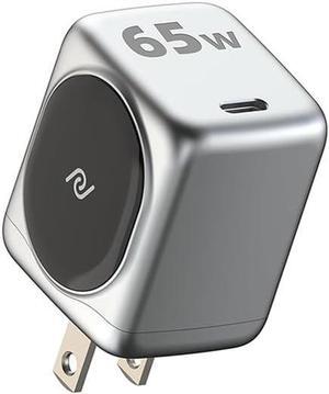 USB C Charger 65W, (GaN Charger 65W),Fast Compact Charger for MacBook Pro/Air, iPad Pro, Google Pixelbook, ThinkPad E490, iPhone 15/14/13 Microsoft Surface Book 2 and More Silver