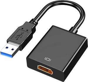 USB to HDMI Adapter USB 3.0/2.0 to HDMI Cable Multi-Display Video Converter- PC Laptop Windows 7 8 10 Desktop Laptop PC Monitor Projector HDTV.[Not Support Chromebook]