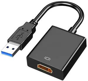 USB to HDMI Adapter USB 3.0 to HDMI 1080P Video Audio Converter Connect PC Laptop to Monitor/HDTV/Projector Support Windows Systems