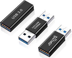 3 Pack USB 3.0 Adapter USB-A Male to Female Male to Male and Female to Female Extension Coupler Converter Extender Connector
