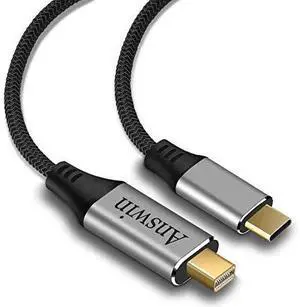 Answin USB C to Mini DisplayPort, 6Ft 4K@60Hz Thunderbolt 3 to Mini Displayport Cable Compatible for iPhone 15/16/17 Series, M3/M4 MacBook Pro, Surface Book 2, Galaxy S24/S25, Steam Deck and Rog Ally