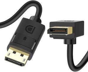Angled Displayport 1.4 Cable 90-Degree Upward Right Angle Displayport Cable V1.4 Support up to 8K/60Hz 4K/144Hz for Gaming Monitor Graphics Card 10 Feet