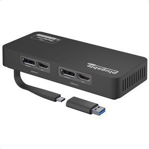 4K DisplayPort and HDMI Dual Monitor Adapter for USB 3.0 and USB-C Compatible with Windows and ChromeOS