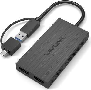 USB C or USB 3.0 to Dual HDMI Adapter 4K and 1080p External Video Display Compatible with M1/M2 MacBook Windows ChromeOS Android 7.1+ NOT Support Linux iPad OS