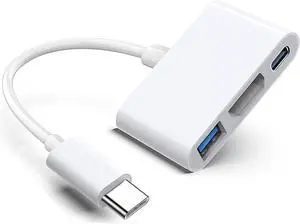 USB-C Digital AV Multiport Adapter  MFi Certified Digital AV Dongle with HDMI 4K@60Hz & USB-A 3.0 & 100W Charge for iPhone 15 MacBook Pro Air M1 M2 M3 iPad Pro iMac  S24 and More