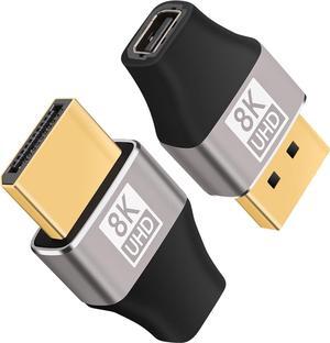 8K DisplayPort to Mini DisplayPort Adapter 2 Pack Mini DP Female to DP 2.1 Male Bi-Directional Connector Thunderbolt 2 Compatible Supports 8K@60Hz 4K@144Hz for Laptop PC Gaming Monitor TV