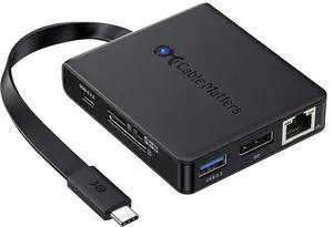 Cable Matters 8-in-1 USB C Hub DisplayPort 1.4, USB C Dock 8K@60Hz / 4K@240Hz DisplayPort, Gigabit Ethernet, USB3.2 Port, SD Card Reader, with Two Mode Switch, Compatible with Thunderbolt 4