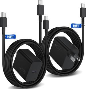 2Pack 45W Super Fast Charger with Type C Cable 10ft USB C Wall Charging Block Adapter and Android Phone Charger Cord Long for Samsung Galaxy S23 UltraS23S23S22S22S22 PlusS21Note 20Note10