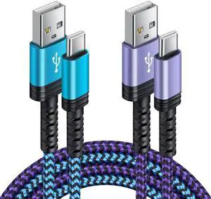 S23 Type C Charger Cable Fast Charging USB C Android Phone Cord [6FT 2Pack] Compatible for  Galaxy S25 Ultra/S24 FE/S21 5G/S23/S22/S20/Z Flip 7/6/5/Z Fold 7 6 5 4 Google Pixel 9a 8 iPhone 16 15