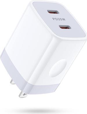 USB C Charger Block, 25W 2 Port Type C Wall Charger Fast Charging Dual PD Power Adapter Plug for iPhone 15/15 Pro/15 Pro Max/15 Plus,Pixel 8,Samsung Galaxy S23 FE S22 S21 S20 A15 A14 A54 Android Phone
