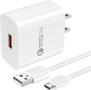 Quick 3.0 Charger AC Adapter Compatible Samsung Galaxy S6 S7/Edge,J7 J3/ J6 J6+,J5 J4 J4+J2 J1/Prime/Pro/J7 Sky Pro,J7V,2018 2017 2016,LG Q6/K7,Nexus 6/5,Motorola Moto G5/G4,5 FT Cord