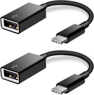 USB C to USB Adapter [2 Pack] USB Type C Male to USB A Female OTG Cable USB to Usbc-c Adapter for iPhone 15 Pro Max iPad MacBook Pro/Air 2023 2022 M1 M2 Galaxy S23 S22 Note 10 (Black)
