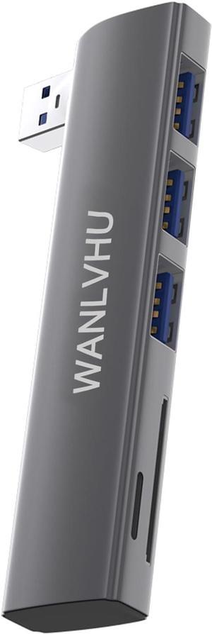 USB Hub for Laptop, USB 3.0 Hub 5-Port USB Splitter Extender with SD/TF Card Reader for Windows PC, MacBook, Keyboard, Printer, Flash Drive (USB Hub for Right)