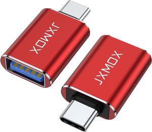USB C to USB Adapter [2-Pack] Thunderbolt 3 to USB 3.0 OTG Converter Compatible MacBook Pro/Air 2019 2018 2017 Chromebook Pixelbook  Surface Go Galaxy S8 S9 S10 S20 S21 S22 Note 10 20 (Red)