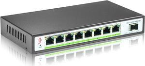 8 Port 2.5G Web Managed Ethernet Switch with 10G SFP+, 2.5 Gigabit Network Switch Support VLAN/QoS/STP/IGMP/Link Aggregation, Fanless Ethernet Hub, Metal Housing, Desktop/Wall-Mount