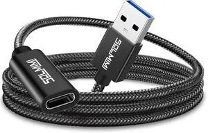 USB C Female to USB Male Adapter 4FT(1.2M) Upgraded Type C to USB 3.0 Male Adapter with 5Gbps High-Speed Data Transmission for Laptop Charger Power Bank U Disk(Net Cord Length 3.7ft)