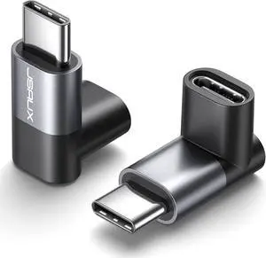 90 Degree USB-C Male to USB-C Female Adapter 100W Right Angle 2-Pack 40Gbps Data Transfer USB Type C PD Extender Compatible with ROG Ally Steam Deck Switch iPhone 15/15 Pro Max and More