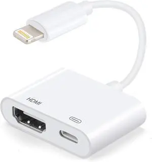 Lightning to HDMI Adapter for iPhone to TV [ MFi Certified] 1080P Digital AV Adapter 4K Sync Screen Connector Cable Compatible for iPhone 14 13 12 11 XS XR X 8 iPad to HDTV Projector Monitor