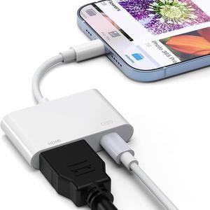 Lightning to HDMI Adapter [ MFi Certified] 1080P Screen Converter with Lightning Charging Port iPhone to HDMI Adapter Compatible with iOS Devices for Projector/Monitor/TV