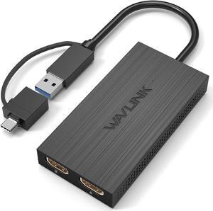 USB 3.0 or USB C to HDMI Adapter for Dual Monitors Universal Video Graphics Adapter for Mac and Windows Thunderbolt 3/4 USB 3.0 or USB-C 1080p@60Hz