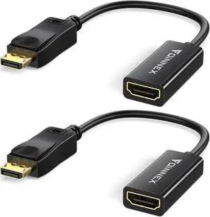 4K DisplayPort to HDMI Adapters 2 Pack Uni-Directional DP to HDMI Adapter 1440P 60Hz Compatible for DP Output Source to HDMI Input Display