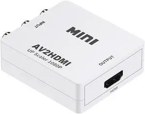 RCA AV to HDMI HD Converter Composite CVBS Audio Video Adapter Wii NES SNES Video Converter AV2HDMI Converter Box with Mini USB Charging Cable