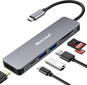 USB C Hub USB C Multi-Port Adapter for MacBook Pro 7IN1 USB C to HDMI Hub Dongle Compatible for USB C Laptops and Other Type C Devices (4K HDMI USB3.0 SD/TF Card Reader 100W PD)