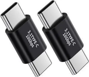 (2Packs USB C Male to Male Adapter USB C Full-Featured Support 10GBbps Rate Audio and Video Fast Charging AdapterC-Type Double PlugMobile Phone Laptop USB 3.1 Charging Converter (2Packs USB C Male to Male Adapter USB C Full-Featured Support 10GBbps Rate Audio and Video Fast Charging AdapterC-Type Double PlugMobile Phone Laptop USB 3.1 Charging Converter