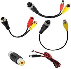 4-Pin to RCA Female to RCA Male Adapter 4-Pin Male to RCA Female Adapter + DC for Car Camera
