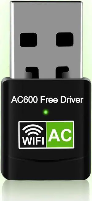 AC600 USB WiFi Adapter for PC, Driver Free Wireless Network Adapter for Desktop Laptop, 5G/2.4G Dual Band High Speed Mini WiFi Dongle Stick, Compatible with Windows 11/10/8.1/8/7/XP/Vista