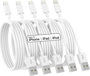 Original [Apple MFi Certified] iPhone Charger 5Pack(3/3/6/6/10 FT) iPhone Charger Fast Charging Lightning Cable iPhone Charger Cord for iPhone 14/13/12/11 Pro Max/XS MAX/XR/XS/X/8/7 Plus iPad AirPods