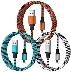 3 Pack 3FT iPhone Charger  MFi Certified iPhone Charger Fast Charging USB to Lightning Cable Nylon Braided iPhone Chargers Cord for iPhone 14 13 12 11 Pro Max Xr Xs 8 and More