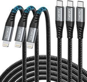USB C Lightning Cable 3 Pack 3 Ft iPhone 14 13 Fast Charger Cord [Apple MFi Certified] 3 Foot Type C iPhone Cable Compatible with iPhone 14 13 12 11 Pro Max Mini 8 Plus SE iPad and More