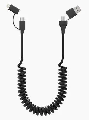 USB & USB-C to USB C and Lightning Cable Combo Coiled - 4 in 1 Charging Cable for Apple Carplay & Android Auto, 60W Short Curly Travel Multi Charger Cord for iPhone Samsung iPad Tablet MacBook, 5FT USB & USB-C to USB C and Lightning Cable Combo Coiled - 4 in 1 Charging Cable for Apple Carplay & Android Auto, 60W Short Curly Travel Multi Charger Cord for iPhone Samsung iPad Tablet MacBook, 5FT