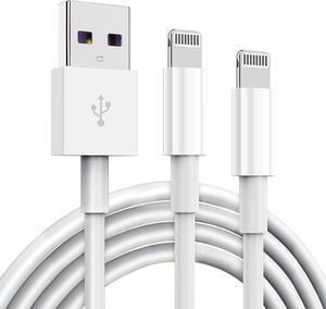2 Pack Apple MFi Certified iPhone Charger Cable 6Ft Apple Lightning to USB Cable Cord 6 Foot 2.4A Fast Charging Apple Phone Long Chargers for iPhone 14/13/12/11/ X/XS/XR/8/7/6/SE Plus Pro Max Mini