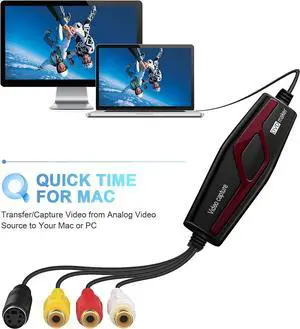 Video Capture Card, USB2.0 Video Capture Device, Video Converter Grabber, VHS to Digital Converter, RCA to USB Converter, VHS VCR TV to DVD Digital Converter for Your Mac OS X or Windows 7 8 10 PC Video Capture Card, USB2.0 Video Capture Device, Video Converter Grabber, VHS to Digital Converter, RCA to USB Converter, VHS VCR TV to DVD Digital Converter for Your Mac OS X or Windows 7 8 10 PC
