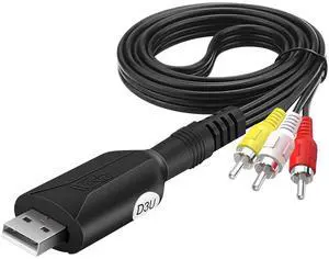 Wiistar USB Audio Video Capture Card VHS VCR to Digital Converter RCA AV to USB Video Capture Device Cable USB 2.0 Video Capture Card Video Grabber for Windows PC