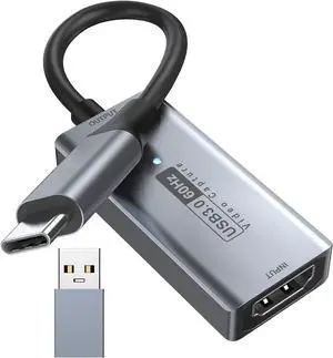 Video Capture Card, 4K HDMI to USB C 3.0 Capture Card, 1080P HD 60fps Live and Record Video Audio Grabber for Gaming, Streaming, Teaching, Video Conference Video Capture Card, 4K HDMI to USB C 3.0 Capture Card, 1080P HD 60fps Live and Record Video Audio Grabber for Gaming, Streaming, Teaching, Video Conference