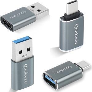(4-Pack) 2 * Type C Female to A Male Charger Converter & 2 * USB C Male to USB Female OTG Adapter for iPhone 16 15 14 13 Plus Pro Max Apple Watch 10 Airpods iPad Car  Galaxy S23 S24 Ultra
