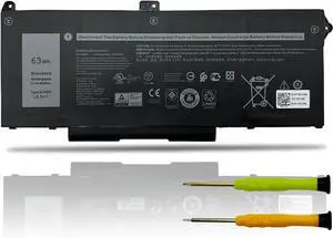 RJ40G Laptop Battery Replacement for Dell Latitude 15 5520 Latitude 14 5420 Precision 15 3560 Series WY9DX P104F P104F001 P137G P137G001 P104F002 075X16 01K2CF 0WK3F1 0M3KCN 005R42 63Wh RJ40G Laptop Battery Replacement for Dell Latitude 15 5520 Latitude 14 5420 Precision 15 3560 Series WY9DX P104F P104F001 P137G P137G001 P104F002 075X16 01K2CF 0WK3F1 0M3KCN 005R42 63Wh