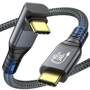 Certified USB4 Cable for Thunderbolt 4 Cable, 40Gbps Down Angle USB C Data Transfer Cable, 90 Degree 8K@60Hz Video, 240W PD Fast Charging for iPhone 16/17,Steam Deck,USB C Monitor,SSD,MacBook (6FT) Certified USB4 Cable for Thunderbolt 4 Cable, 40Gbps Down Angle USB C Data Transfer Cable, 90 Degree 8K@60Hz Video, 240W PD Fast Charging for iPhone 16/17,Steam Deck,USB C Monitor,SSD,MacBook (6FT)