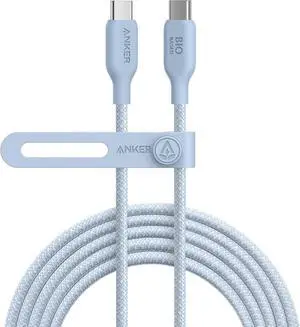 USB C Cable 240W Bio-Braided Type C Fast Charge Cord for iPhone 16/16 Pro MacBook Pro 2020 iPad Pro and More(USB 2.0 10FT Ice Lake Blue)