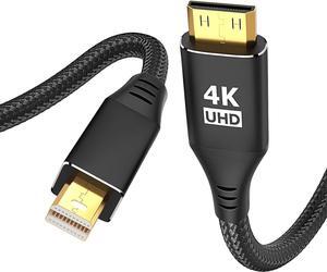 4K Mini DisplayPort to Mini HDMI Cable 5Ft Thunderbolt 2 to Mini HDMI Uni-Directional Cord Supports 4K@30Hz for MacBook Surface Pro/Dock to KYY ARZOPA VILVA MNN Portable Monitor