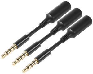 3-Pack AUX Headphone 3.5mm Extension Cable - Male to Female Extender Audio Auxiliary Jack Adapter Wire Cord Plug Connector for iPhone iPod iPad Smartphone Tablet Home Car Speaker System (3 INCH)