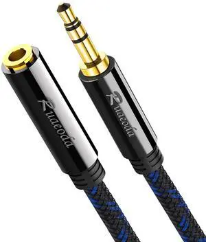 20 ft Headphone Extension Cable 3.5mm Male to Female Double Shielded Braided Long 1/8 TRS aux Cord Extender