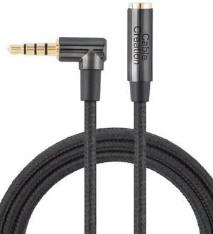 6FT Headphone Extension Cable, 3.5mm Aux Male to Female TRRS Audio Stereo, Right Angle Auxiliary HiFi with Silver-Plated Copper, 24K Gold Plated (Microphone) for Car Stereo 6FT Headphone Extension Cable, 3.5mm Aux Male to Female TRRS Audio Stereo, Right Angle Auxiliary HiFi with Silver-Plated Copper, 24K Gold Plated (Microphone) for Car Stereo