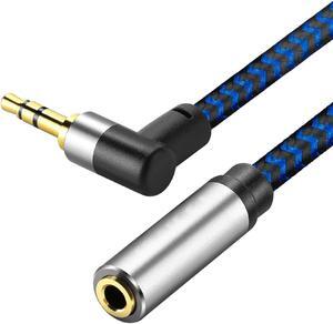 3.5mm Male to Female Extension Stereo Audio Extension Cable 10FT Cotton-Braided Audio Extension Cable Stereo Jack Cord for Phones Headphones Speakers Tablets PCs and More