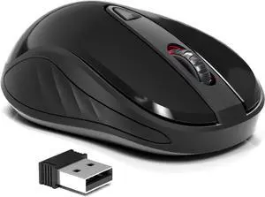 Wireless Mouse for Laptop Computer Mouse with USB Receiver 2.4GHz Optical Tracking Computer Mouse Ergonomic Portable Mouse for PC Laptop (Black) Wireless Mouse for Laptop Computer Mouse with USB Receiver 2.4GHz Optical Tracking Computer Mouse Ergonomic Portable Mouse for PC Laptop (Black)